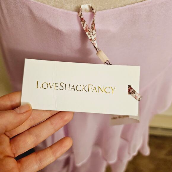 NWT Loveshackfancy Dasher Skirt Soft Iris Pink Ruffle Asymmetric $475 Sz 6 - Picture 8 of 11